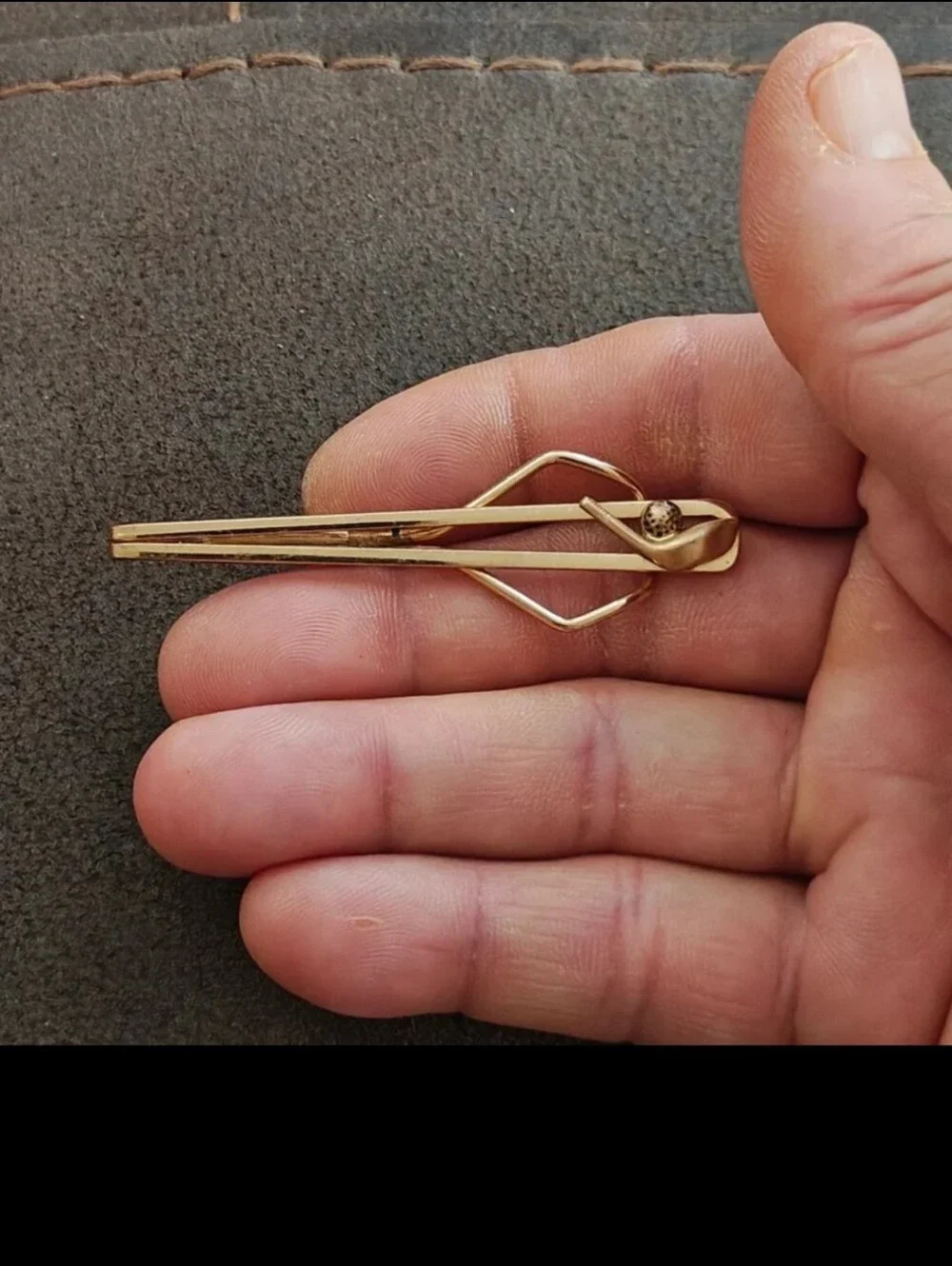 1950s Swank Golf Ball & Club Gold Tone Tie Clip.